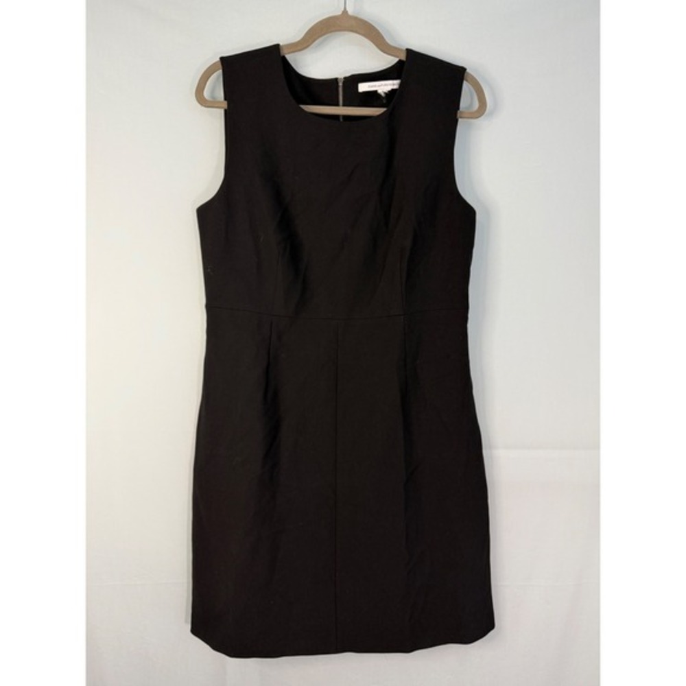 Diane von Furstenberg Carrie Dress Women 10 Black Excellent Sleeveless Shift LBD